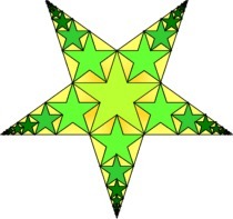 Geometrisk figur bygget opp etter fraktalt prinsipp.