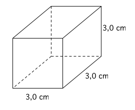 Terningen har side 3,0 cm