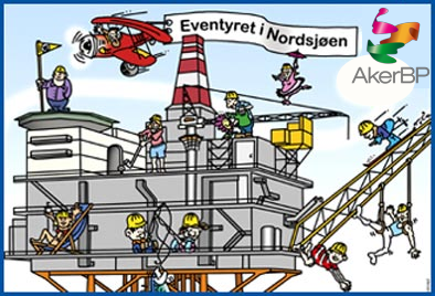Illustrasjon av oljeplatform.
