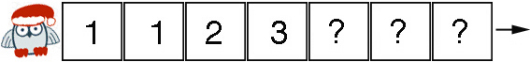 Tallrekke som begynner med 1, 1, 2, 3...
