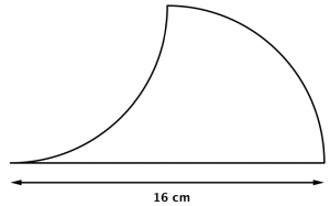 Denne figuren er laget av en 16 cm rett linje og to like store kvarte sirkler. Den ene sirkelen har sentrum på linjens midtpunkt og er tegnet fra linjens høyre ende opp til en firedel av en sirkel. Den andre kvarte sirkelen har sentrum av sirkelen utenfor linjen slik at den vender hul side opp og går fra enden av den første kvartsirkelen og ned til linjens venstre ende.