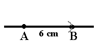 Linjen AB som er 6 cm lang