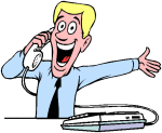 Mann som snakker i en telefon.