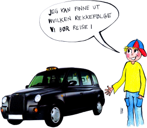Marius sier at han kan finne ut hvilken rekkefølge de bør reise i.